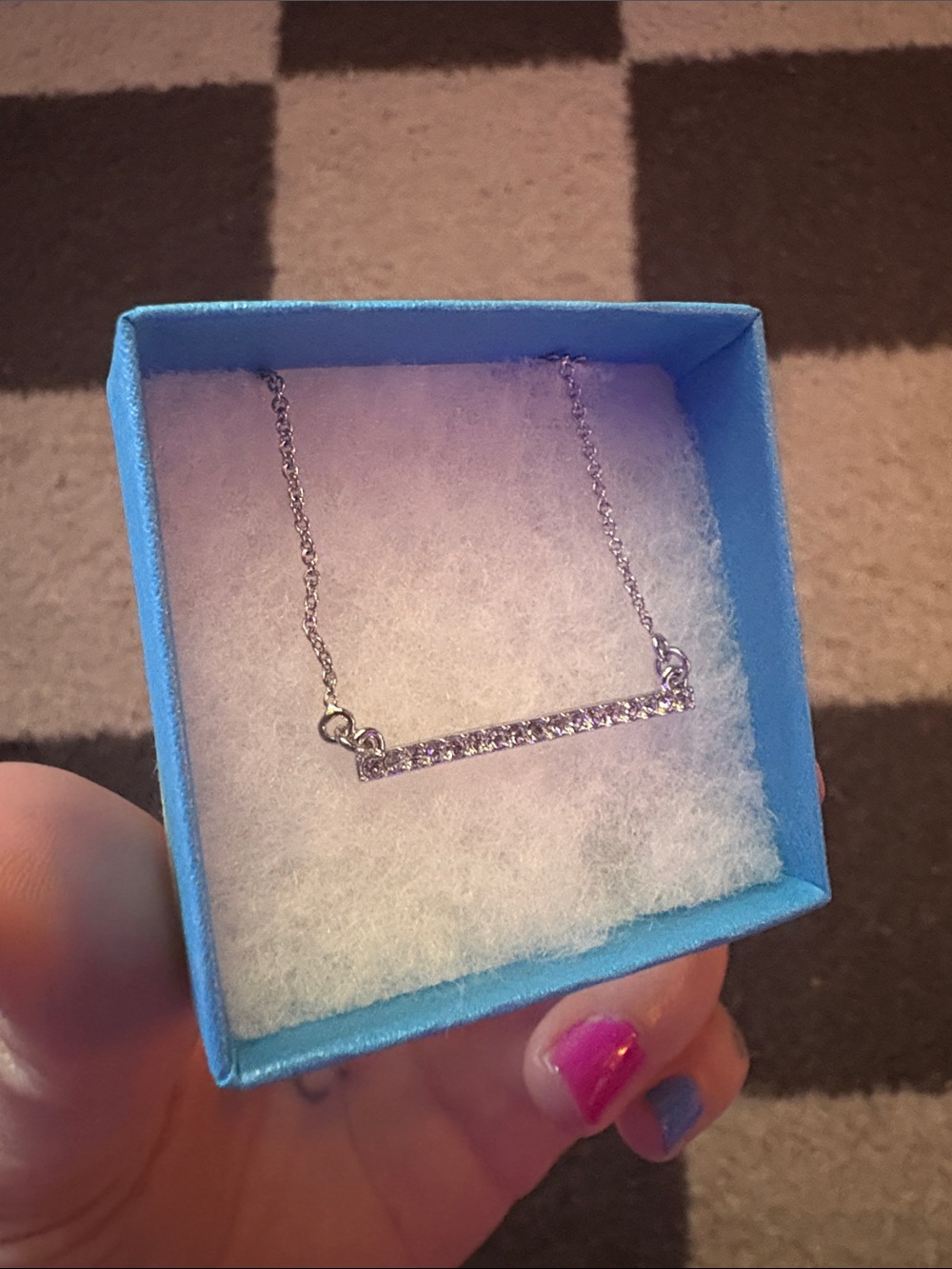 Touchstone Crystal Silver Bar Necklace